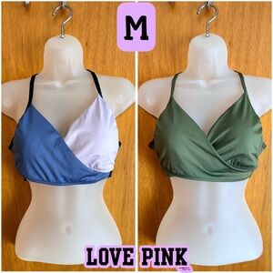 Victoria’s Secret PINK Racerback Wrap Sports Bra Bundle M